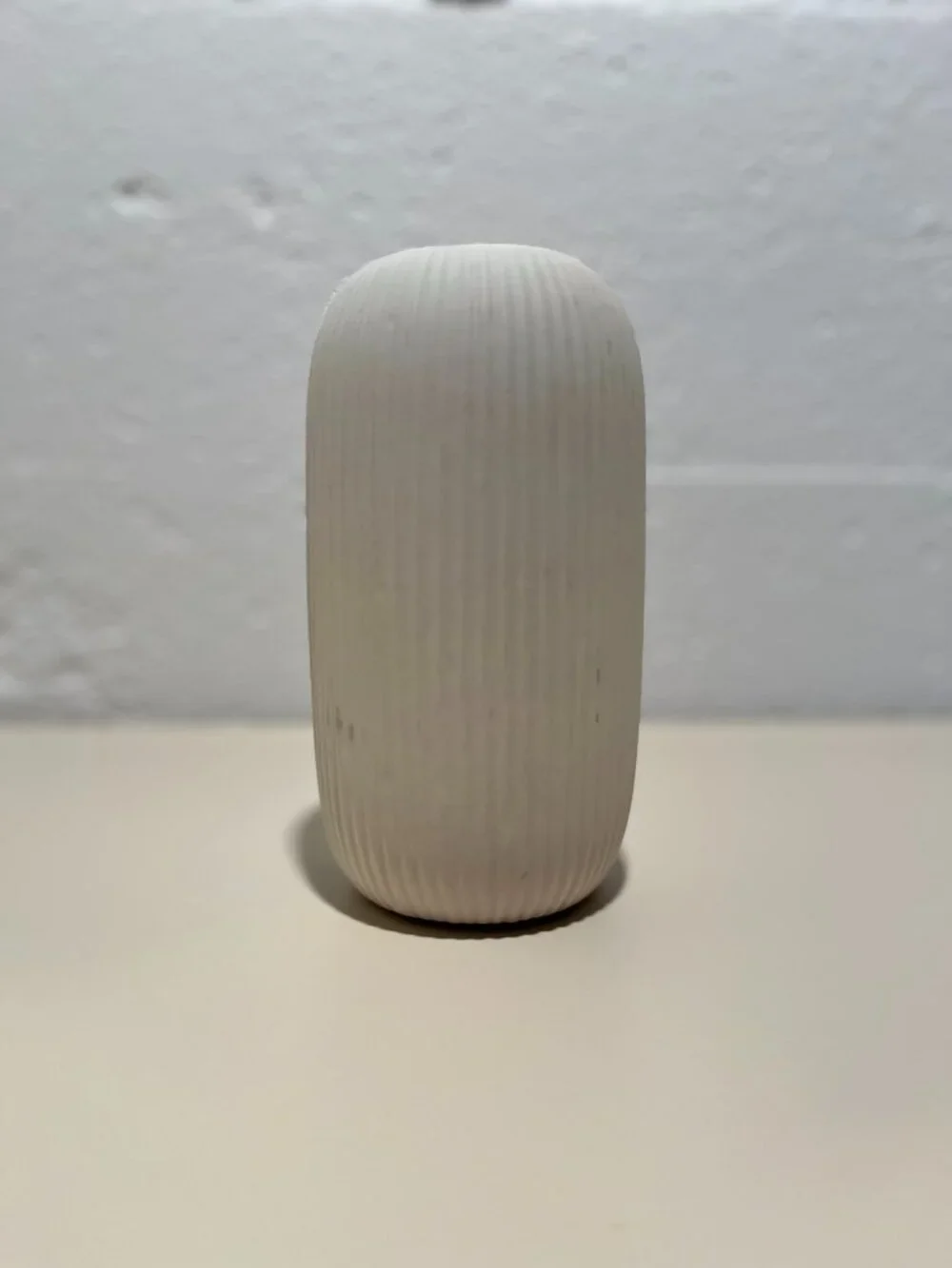 Medium White Textured Stoneware Vase